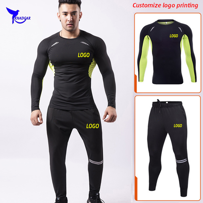 2020 Long Sleeve Shirt+Sweatpants 2 Pcs Sports Suit Men Quick Dry High Stretch Running Set Workout Sportswear Tracksuit Custom, Black green
2020 Long Sleeve Shirt+Sweatpants 2 Pcs Sports Suit Men Quick Dry High Stretch Running Set Workout Sportswear Tracksuit Custom, Black green
