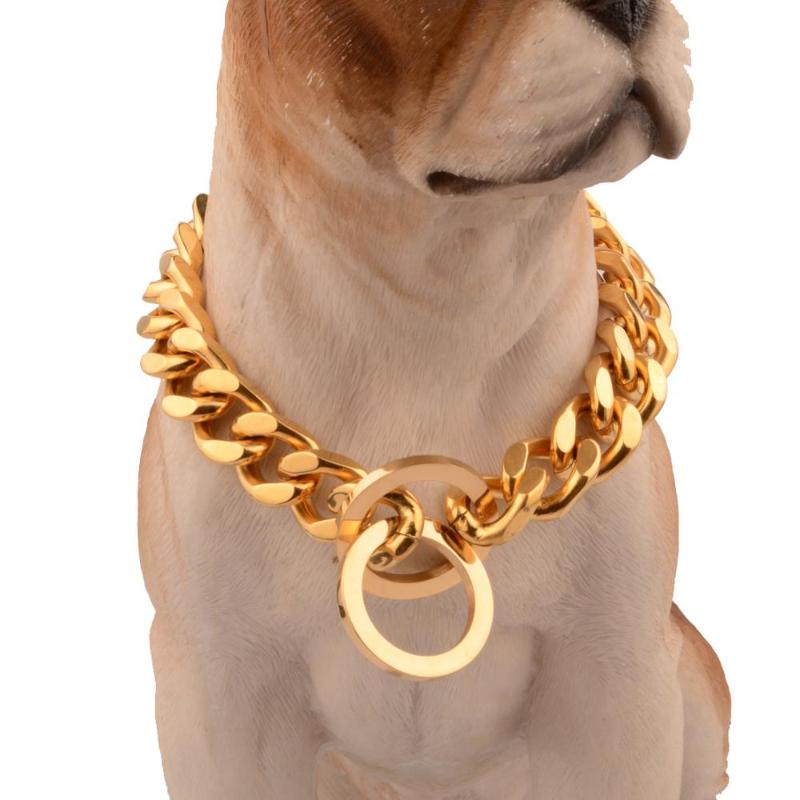 16mm Gold Color Cuban Style Dog Collar Stainless Steel Chain Dog Necklace Choker Pet Supplies Accessories Wholesale Retail
16mm Gold Color Cuban Style Dog Collar Stainless Steel Chain Dog Necklace Choker Pet Supplies Accessories Wholesale Retail
