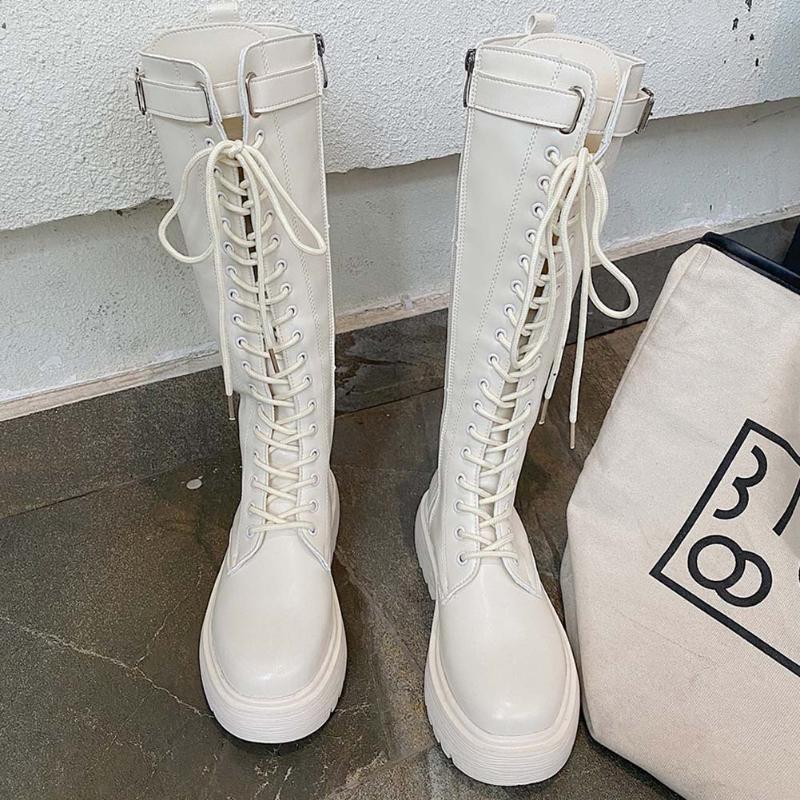 SaraIris Buckle Solid Punk Chunky Heel Boots Women 2020 Casual Boots Ladies Platform Lace Up Mid Calf Shoes, White
SaraIris Buckle Solid Punk Chunky Heel Boots Women 2020 Casual Boots Ladies Platform Lace Up Mid Calf Shoes, White