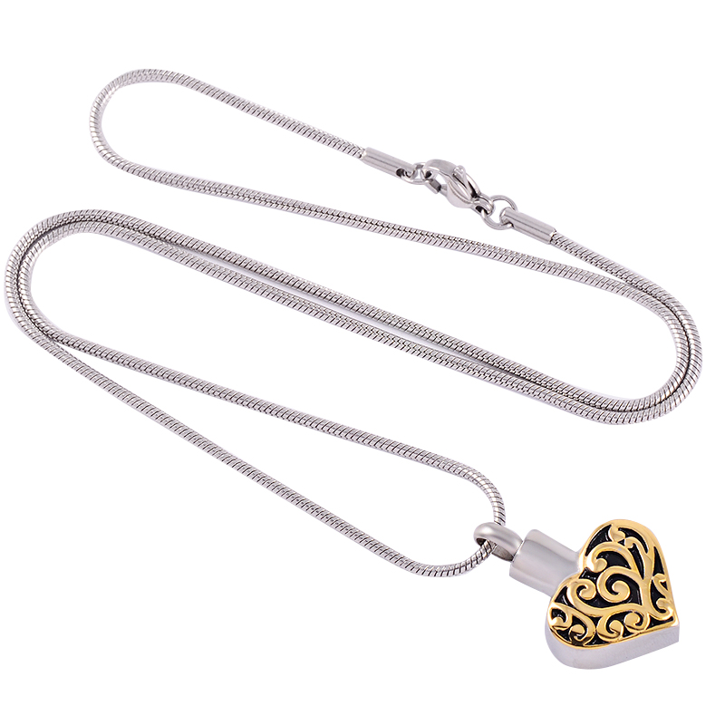 IJD9311 Stainless Steel Pattern Heart Pendant Necklace with Memorial Cremation for Ashes Urn Jewellery
IJD9311 Stainless Steel Pattern Heart Pendant Necklace with Memorial Cremation for Ashes Urn Jewellery