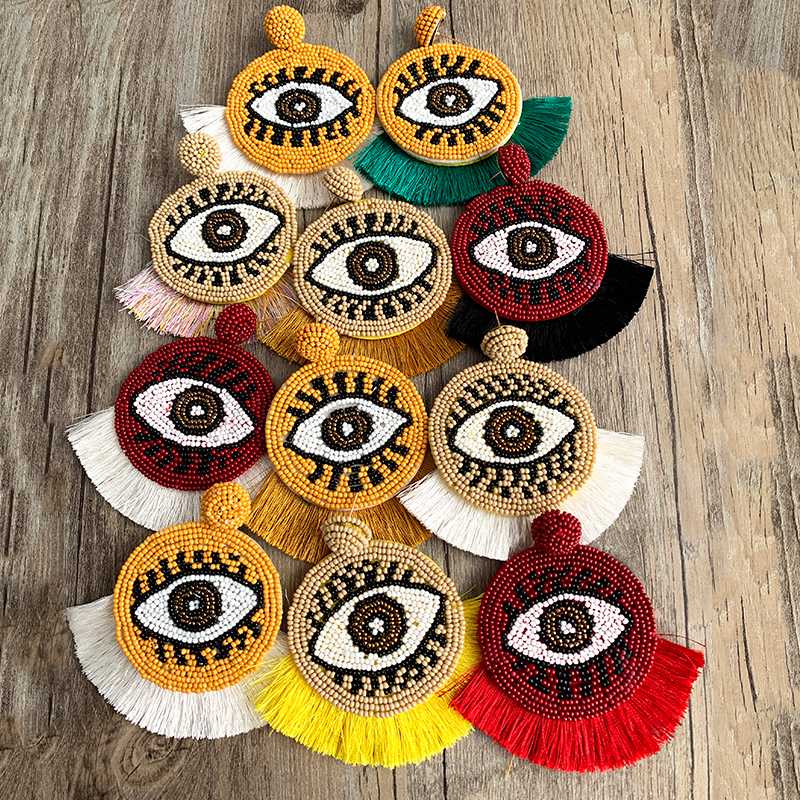 2020 Bohemian Handmade Beads Big Eye Tassel Drop Earrings For Women Wedding Trendy Girls Party Gift Statement Earrings Christmas
2020 Bohemian Handmade Beads Big Eye Tassel Drop Earrings For Women Wedding Trendy Girls Party Gift Statement Earrings Christmas
