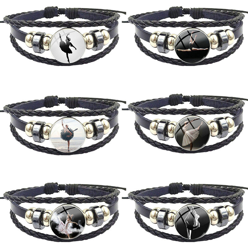 Ballerina Fashion Pendant For Women Men Party Glass Cabochon Black Leather Bracelet Bangle Vintage Women Jewelry
Ballerina Fashion Pendant For Women Men Party Glass Cabochon Black Leather Bracelet Bangle Vintage Women Jewelry