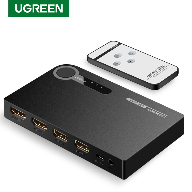 Ugreen Switch 4K 3 ports 3 In 1 out Switcher Splitter Hub Full HD 3D for Xbox 360 PS4 PS3 with IR Control Switch
Ugreen Switch 4K 3 ports 3 In 1 out Switcher Splitter Hub Full HD 3D for Xbox 360 PS4 PS3 with IR Control Switch