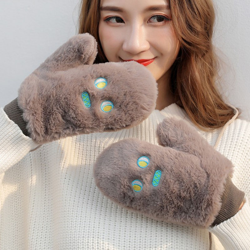Five Fingers Gloves Double Layer Super Warm Mittens Women Winter Faux Fur Female Autumn Embroidery Cartoon Youth Girls Students Luvas
Five Fingers Gloves Double Layer Super Warm Mittens Women Winter Faux Fur Female Autumn Embroidery Cartoon Youth Girls Students Luvas