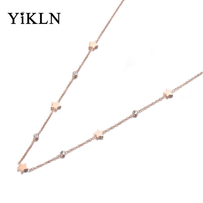 YiKLN Fashion Bohemia Titanium Steel Star CZ Crystal Choker Necklace Beach Jewelry Pendant Chain Necklace For Women YN19124
YiKLN Fashion Bohemia Titanium Steel Star CZ Crystal Choker Necklace Beach Jewelry Pendant Chain Necklace For Women YN19124