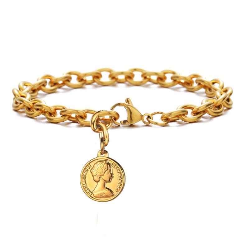 Stainless Steel Round Beauty Head Coin Charms Bracelet For Woman Girls Valentine's day Female Chain Link Bracelets
Stainless Steel Round Beauty Head Coin Charms Bracelet For Woman Girls Valentine's day Female Chain Link Bracelets