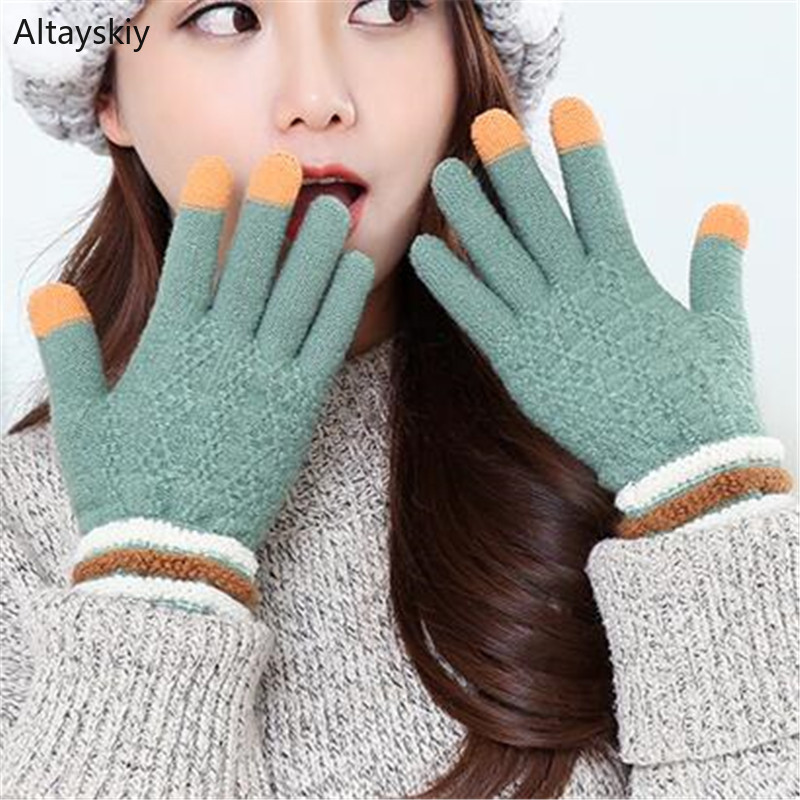 Gloves Women Winter Touch Screen Knitted Woolen Plus Velvet Thickening Full Finger Womens Glove Warm All-match Couple Mitten New
Gloves Women Winter Touch Screen Knitted Woolen Plus Velvet Thickening Full Finger Womens Glove Warm All-match Couple Mitten New