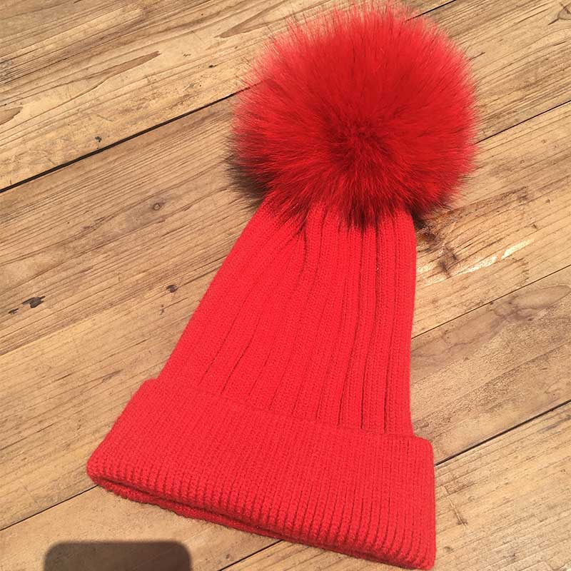 Skullies & Beanies knit ski and beanie pompon women winter pompon hat for women hat knitted winter cap fur knitted