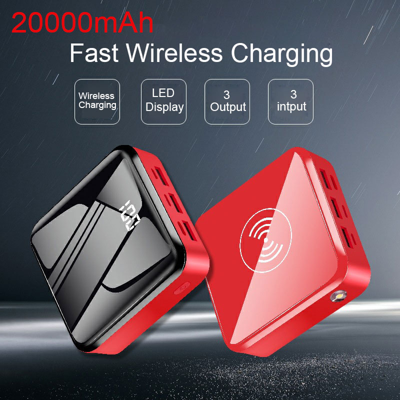 20000 mAh Qi wireless power bank Portable Charger Mini PoverBank Mirror Screen External Battery portatil Pack For Smart Phone
20000 mAh Qi wireless power bank Portable Charger Mini PoverBank Mirror Screen External Battery portatil Pack For Smart Phone