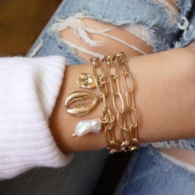 Charm Bracelets Tocona Gold Metal Chain Shell Beads Bangles For Women Adjustable Bracelet Jewelry Pulseira 8255
Charm Bracelets Tocona Gold Metal Chain Shell Beads Bangles For Women Adjustable Bracelet Jewelry Pulseira 8255