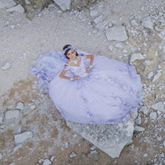 Lavender Princess Quinceanera Prom Dresses Lace Applqiues Sweet 16 Dress Court Train vestidos de 15 anos