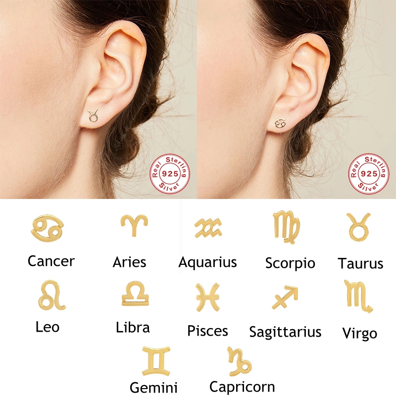 S925 Sterling Silver Stud Earring 12 Constellations Pattern Small Earrings For Women Girl Charms Fine Jewelry Accessories
S925 Sterling Silver Stud Earring 12 Constellations Pattern Small Earrings For Women Girl Charms Fine Jewelry Accessories