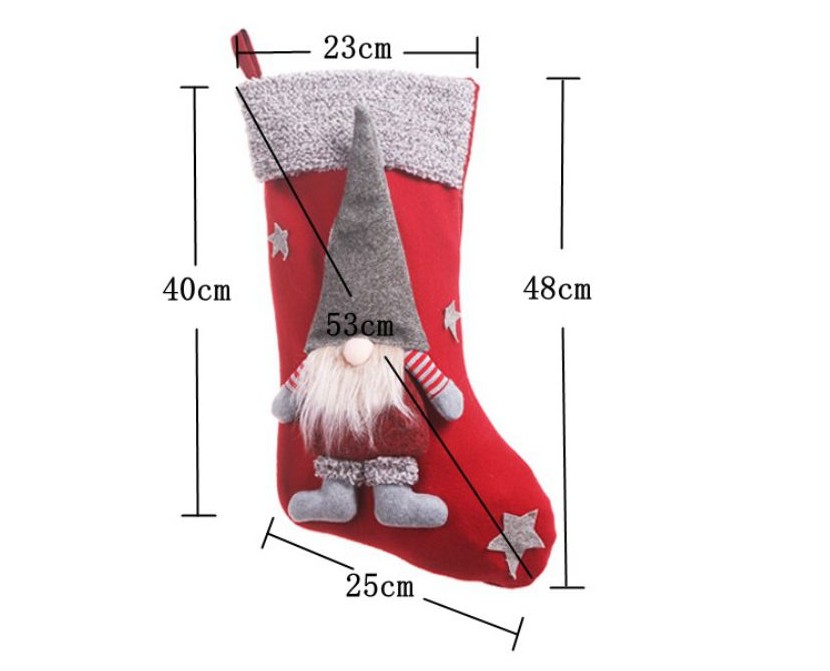 Christmas Stockings Holders With 3D Gnome Doll Xmas Tree Hanging Pendant Fireplace Ornaments Holiday Decorations Regali Natale