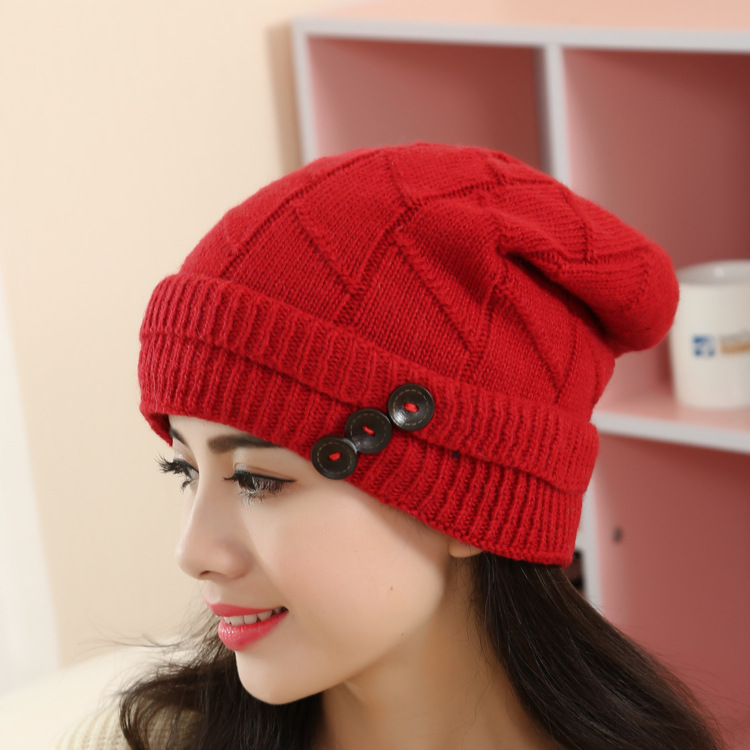 Beanie/Skull Caps Three Button Hats Moon Thicker In Winter To Keep Warm Hat Lady Knitted Wool, White
Beanie/Skull Caps Three Button Hats Moon Thicker In Winter To Keep Warm Hat Lady Knitted Wool, White