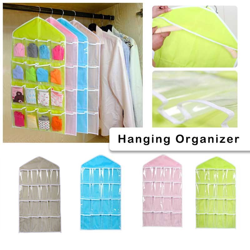 16Pockets Clear Hanging Bag Socks Bra Underwear Rack Hanger Storage Organizer CD
16Pockets Clear Hanging Bag Socks Bra Underwear Rack Hanger Storage Organizer CD