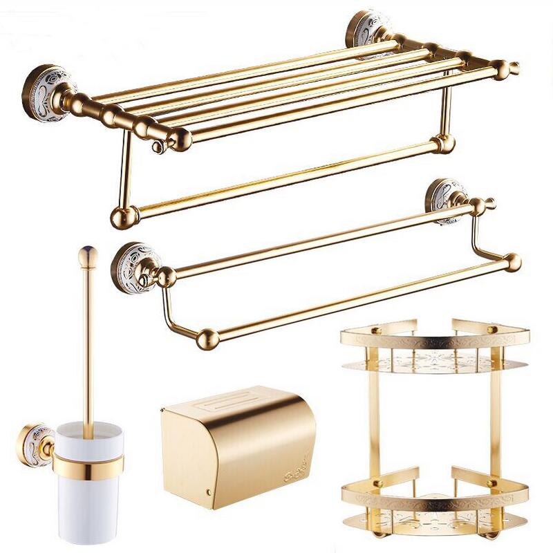 MAEBOW Golden Aluminum Bathroom Hardware Set Bath Towel Shelf Toilet Brush Towel Bar Bathroom Set
MAEBOW Golden Aluminum Bathroom Hardware Set Bath Towel Shelf Toilet Brush Towel Bar Bathroom Set