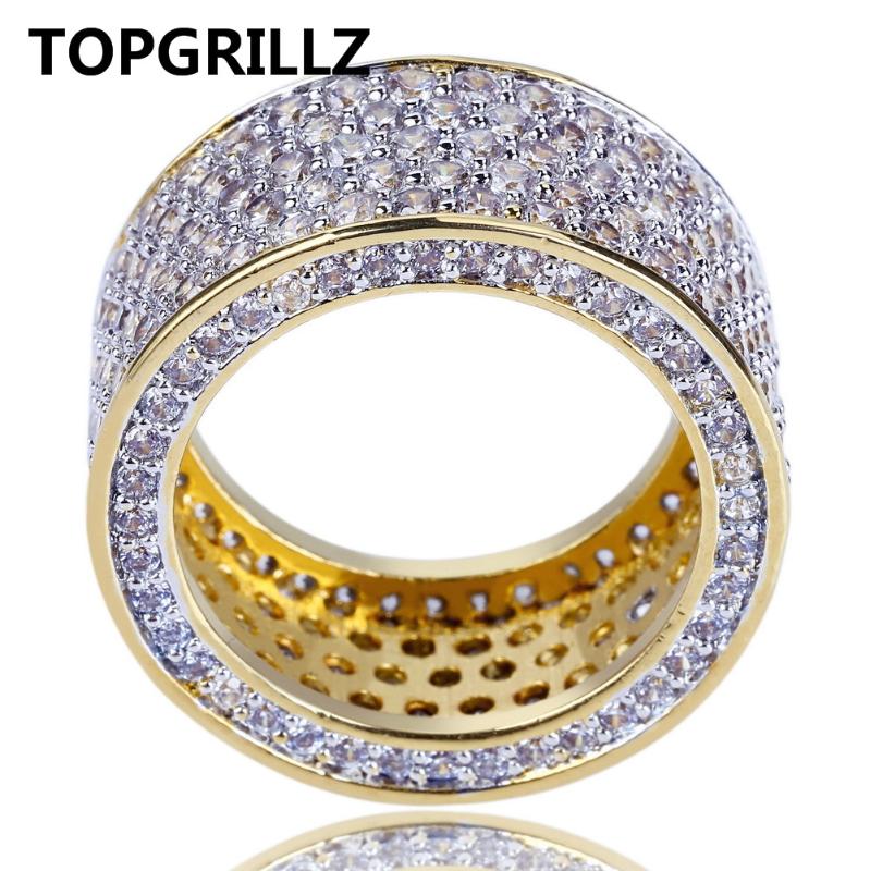 TOPGRILLZ New Fashion Gold Color Plated Micro Pave Cubic Zircon Round Ring Full Iced Out Bling Hip Hop Rock Jewelry For Male 
TOPGRILLZ New Fashion Gold Color Plated Micro Pave Cubic Zircon Round Ring Full Iced Out Bling Hip Hop Rock Jewelry For Male