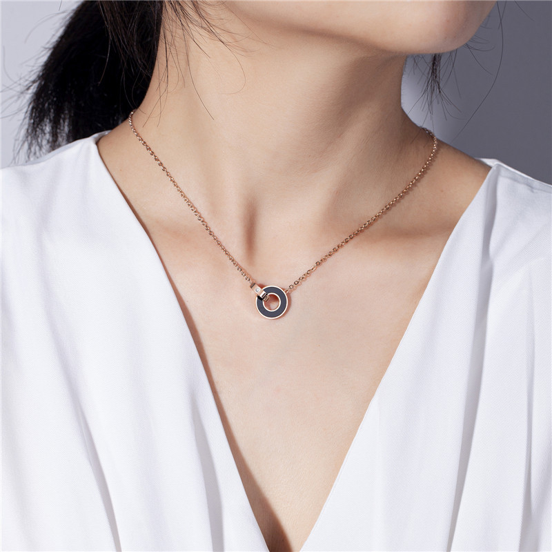 Roman Number Black Round Shell Wedding Jewelry Rose Gold Titanium Steel Necklaces Jewelry For Women Wedding Accessories
Roman Number Black Round Shell Wedding Jewelry Rose Gold Titanium Steel Necklaces Jewelry For Women Wedding Accessories