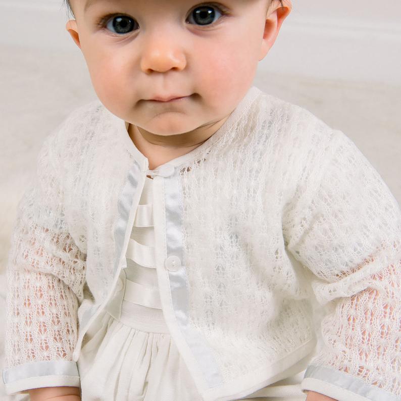 Boy First Communication Dress Two -pieces Short Sleeve Lace Appliques Long Baptism Dress Custom Made Christening Dresses For Baby