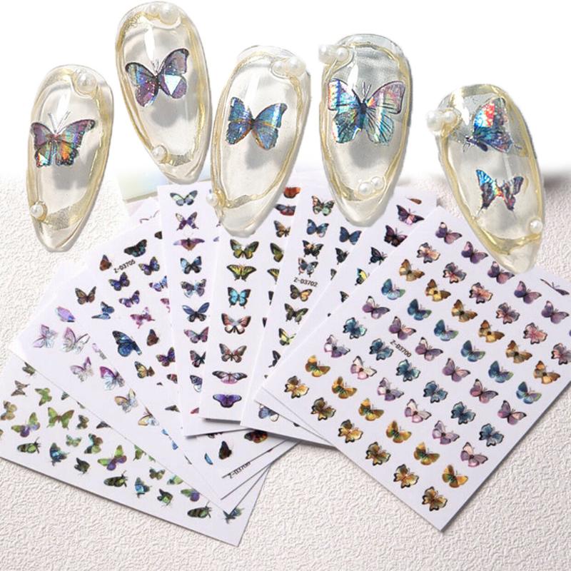 19 Colors 1Sheet 3D Butterfly Nail Stickers Holographic Adhesive Nail Decals Tips Beauty DIY Art Decoration Manicure, 06
19 Colors 1Sheet 3D Butterfly Nail Stickers Holographic Adhesive Nail Decals Tips Beauty DIY Art Decoration Manicure, 06
