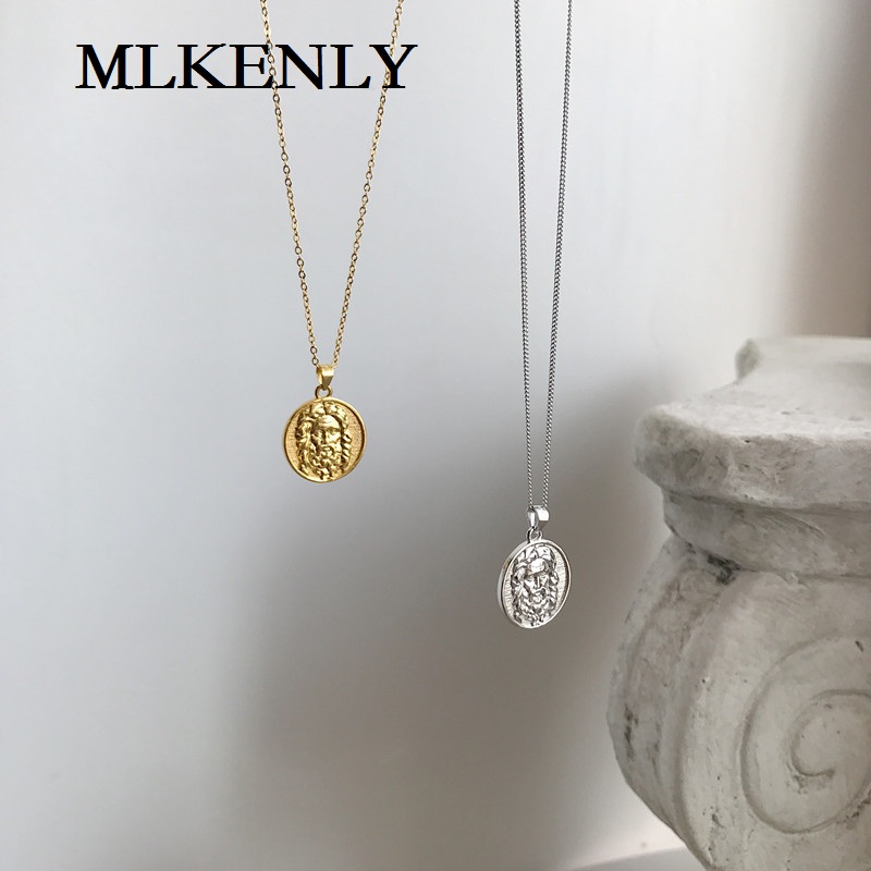 MLKENLY 925 Sterling Silver European and American foreign currency old man avatar coin pendant For Women luck Jewelry new 2020
MLKENLY 925 Sterling Silver European and American foreign currency old man avatar coin pendant For Women luck Jewelry new 2020