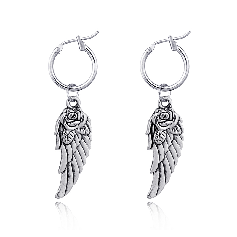 1 Pair European New Creative Rose Angel Wing Small Hoop Earrings Pendants Personality Metal Color Earrings Jewelry E335-T2
1 Pair European New Creative Rose Angel Wing Small Hoop Earrings Pendants Personality Metal Color Earrings Jewelry E335-T2