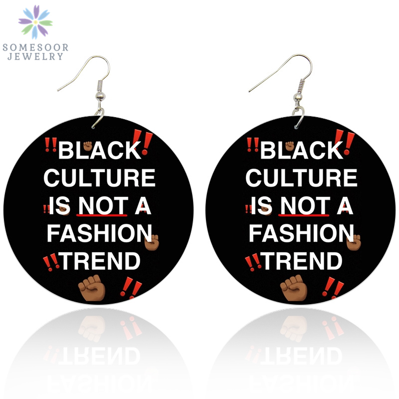 SOMESOOR Black Culture Fashion Trend Printed African Wooden Drop Earrings Afro Power Pist Sayings Design Jewelry For Women Gifts
SOMESOOR Black Culture Fashion Trend Printed African Wooden Drop Earrings Afro Power Pist Sayings Design Jewelry For Women Gifts