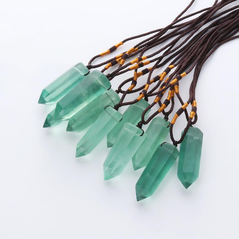 1pc Natural Fluorite Quartz Crystal Wand Pendant Necklace Point Healing stone Gems Fashion Necklace
1pc Natural Fluorite Quartz Crystal Wand Pendant Necklace Point Healing stone Gems Fashion Necklace