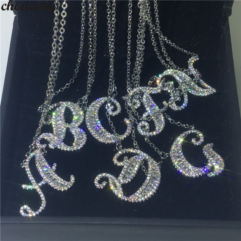 choucong Handmade 26 Letters Pendants Pave Cz 925 Sterling silver Wedding Pendant Necklace for Women Bridal Party jewelry
choucong Handmade 26 Letters Pendants Pave Cz 925 Sterling silver Wedding Pendant Necklace for Women Bridal Party jewelry