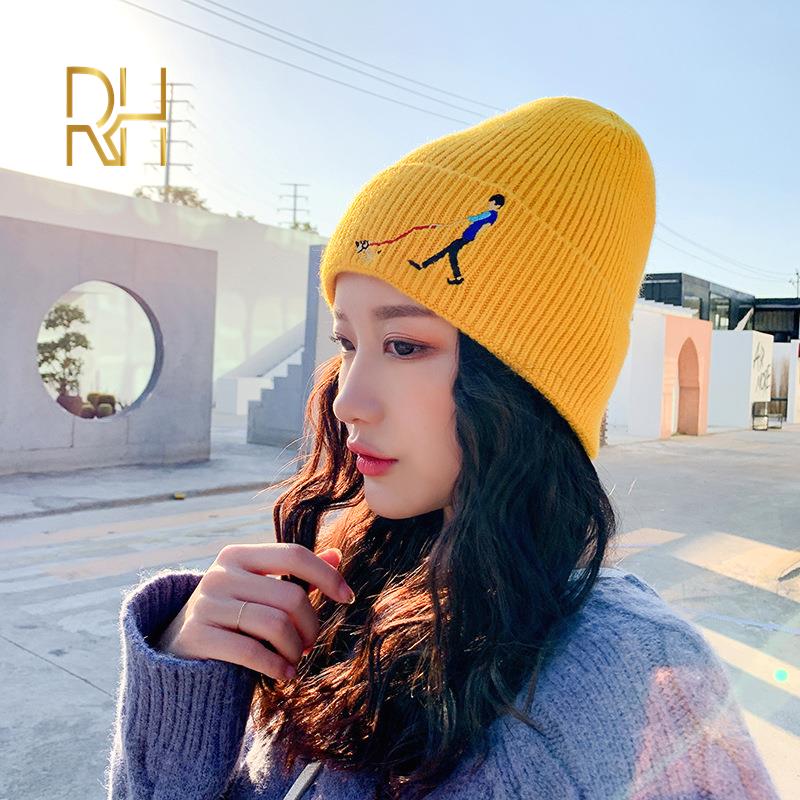 Korean Fashion Women Autumn Winter Cap Solid Color Cartoon Print Knitted Skuilles Beanies For Boys Girls Warm Casual Hat RH, Black
Korean Fashion Women Autumn Winter Cap Solid Color Cartoon Print Knitted Skuilles Beanies For Boys Girls Warm Casual Hat RH, Black