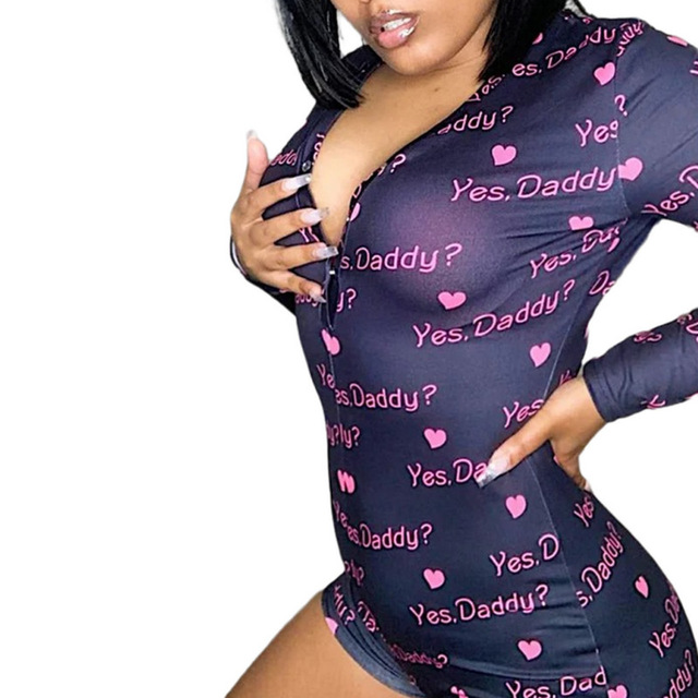 Womens Pajamas Jumpsuit Sleepwear Fashion Floral Long Sleeve V Neck Bodycon Jumpsuit Bodysuit Romper Shorts Pants Overalls