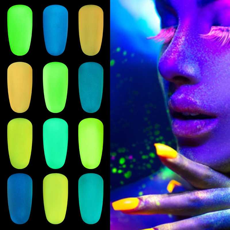 Belen 1g Night Glow In Dark Nail Gel Fluorescent Luminous 12 Colors Glitter Pigment 3D Powder Decoration Nail Polish Lacquer
Belen 1g Night Glow In Dark Nail Gel Fluorescent Luminous 12 Colors Glitter Pigment 3D Powder Decoration Nail Polish Lacquer