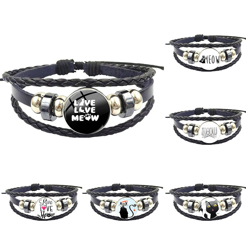 Love Meow Black Cat For Women Handmade Girls Statement Handmade Glass Black Leather Bracelet Bangle Lovely Jewelry
Love Meow Black Cat For Women Handmade Girls Statement Handmade Glass Black Leather Bracelet Bangle Lovely Jewelry