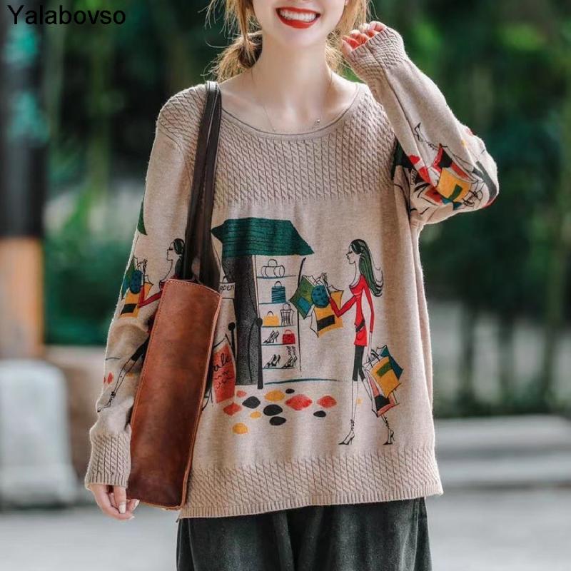 Autumn 2020 New Round Neck Carttoon Printing All-match Casual Pullover Sweater Loose Retro Long Sleeve Sweater For Women Hotsale, Beige
Autumn 2020 New Round Neck Carttoon Printing All-match Casual Pullover Sweater Loose Retro Long Sleeve Sweater For Women Hotsale, Beige