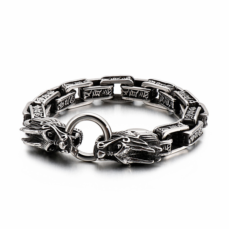 220mm Punk Animal Dragon Charm Bracelet Men Stainless Steel Box Chain Armband Jewellry Accessories 2020
220mm Punk Animal Dragon Charm Bracelet Men Stainless Steel Box Chain Armband Jewellry Accessories 2020