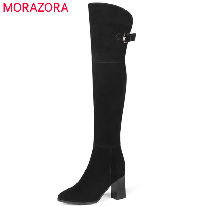 MORAZORA 2020 top quality cow suede leather boots women zip sexy over the knee boots high heels shoes woman autumn winter, Black
MORAZORA 2020 top quality cow suede leather boots women zip sexy over the knee boots high heels shoes woman autumn winter, Black