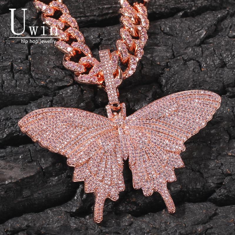 Uwin Monarch Butterfly Pink Rosegold CZ Pendant With 9mm 12mm CZ Cuban Chain Micro Pave Cubic Zircon Necklace Jewelry For Gift
Uwin Monarch Butterfly Pink Rosegold CZ Pendant With 9mm 12mm CZ Cuban Chain Micro Pave Cubic Zircon Necklace Jewelry For Gift