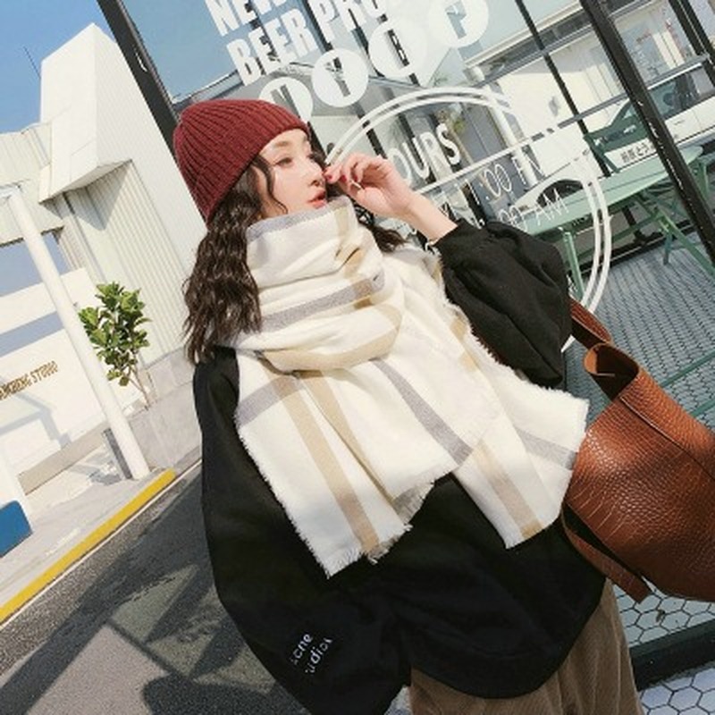 Korean Style Hipster Pure Artistic White Plaid Scarf Double-Sided Cashmere Padded Warm Winter Scarf Shawl for ladies shawl
Korean Style Hipster Pure Artistic White Plaid Scarf Double-Sided Cashmere Padded Warm Winter Scarf Shawl for ladies shawl