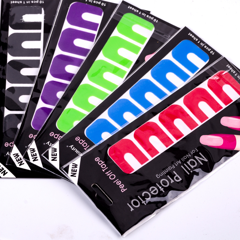 U Shape Nail Polish Protector UV Gel Stickers Manicure Tools Anti-Overflow Nail Sticker For Nail Art Painting Peel Off Tape Protector De Esmalte De Un