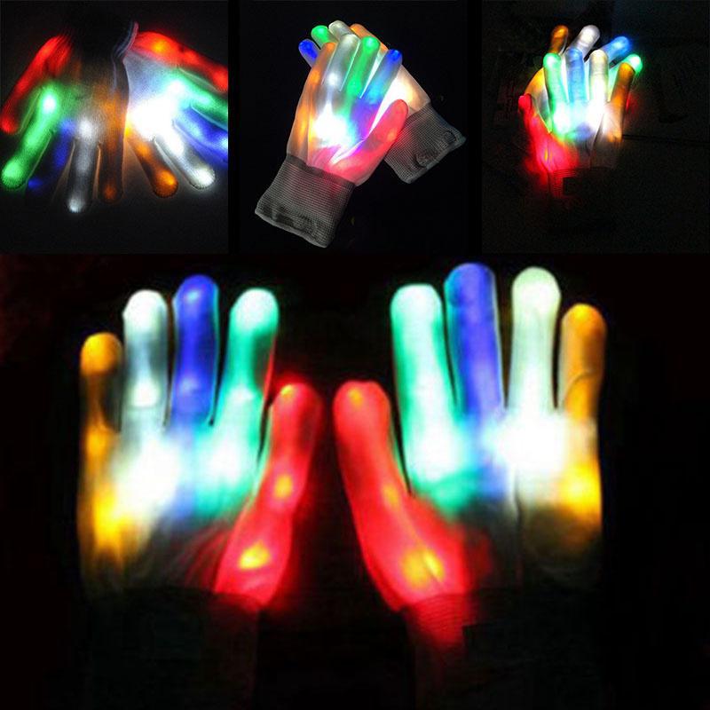 

New Arrival Color Changing Flashing Led Gloves For Concert Party Christmas Finger Flashing Glowing Finger Light Glowing Gloves