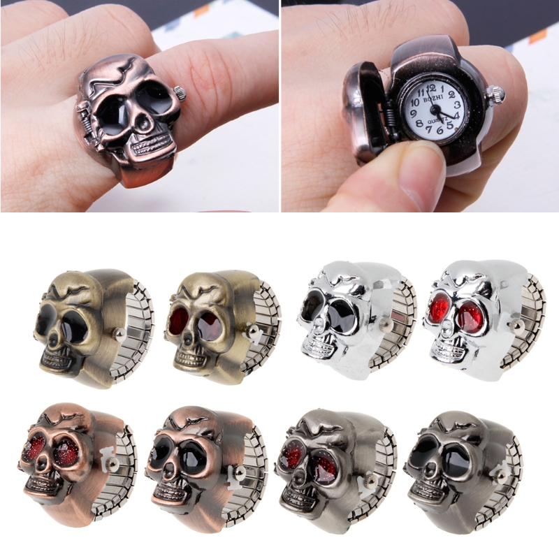 Vintage Cool Design Skull Case Flip Quartz Elastic Finger Ring Watch Unsex adjustable time knob
Vintage Cool Design Skull Case Flip Quartz Elastic Finger Ring Watch Unsex adjustable time knob