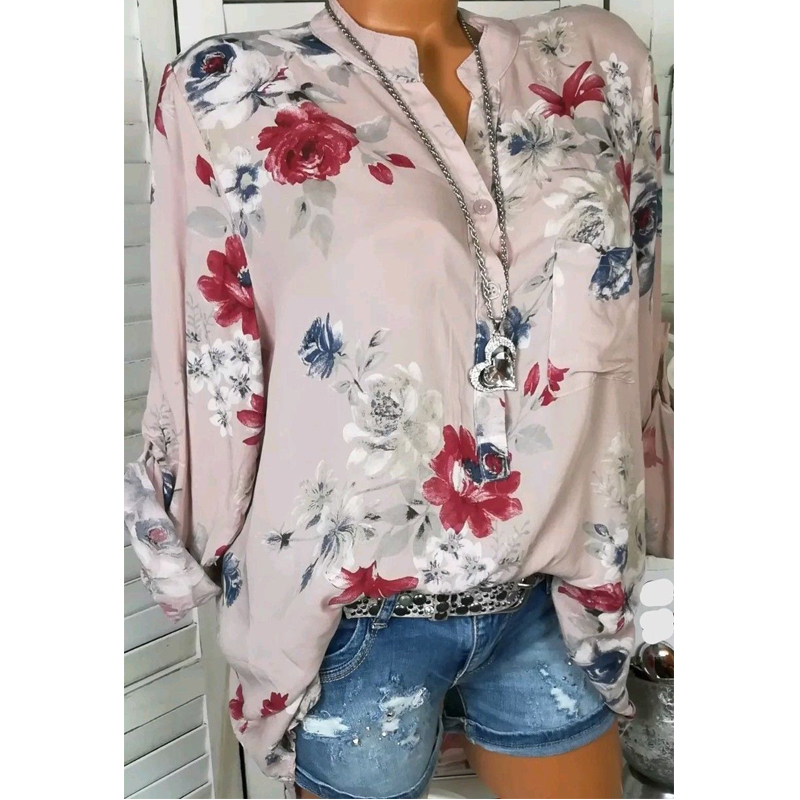 Women Blouse Shirts Floral Printed Long Sleeves Tops Casual Streetwear Women Clothing Chiffon Shirts Vintage Top Blousa, Blue
Women Blouse Shirts Floral Printed Long Sleeves Tops Casual Streetwear Women Clothing Chiffon Shirts Vintage Top Blousa, Blue