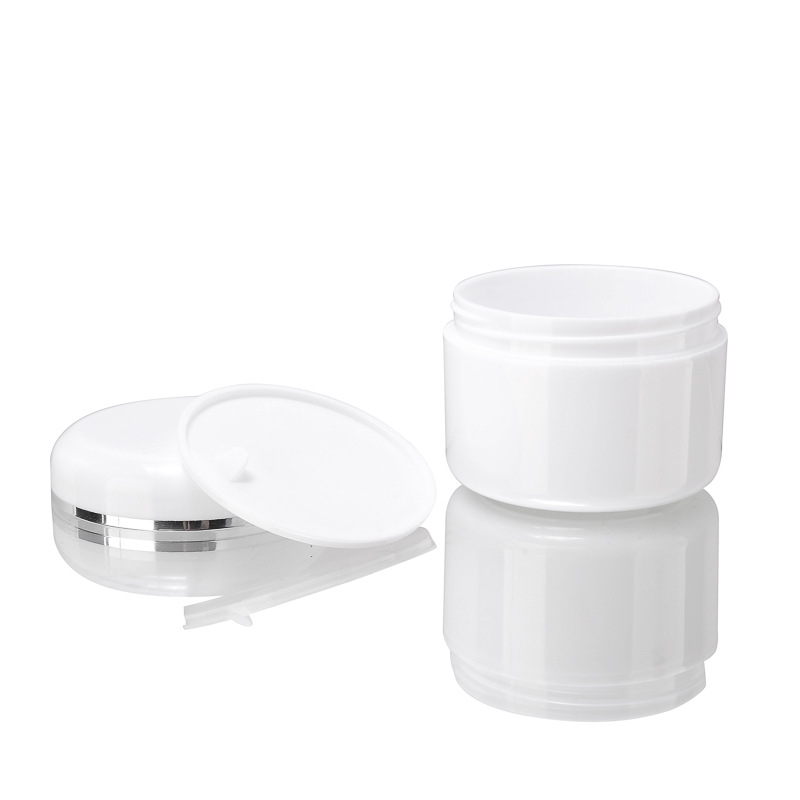 White Empty Refillable Cosmetic Bottle Plastic Jars with Lid Make Up Face Cream Lotion Storage Container Travel Bottle