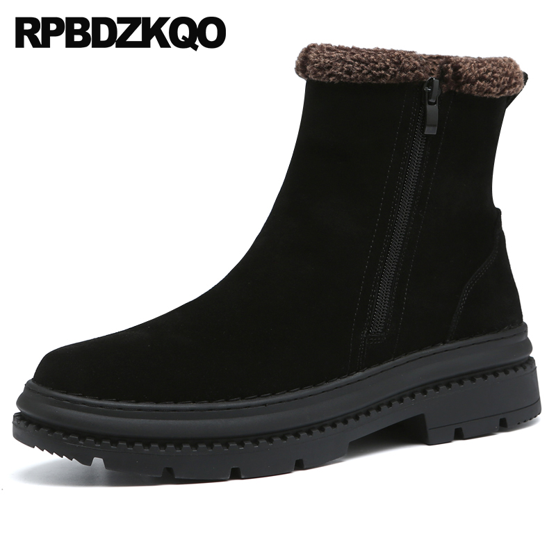 winter men slip on casual shoes fur short suede black booties flat ankle fall lace up trainer boots sneakers zipper comfortable, Black 5
winter men slip on casual shoes fur short suede black booties flat ankle fall lace up trainer boots sneakers zipper comfortable, Black 5
