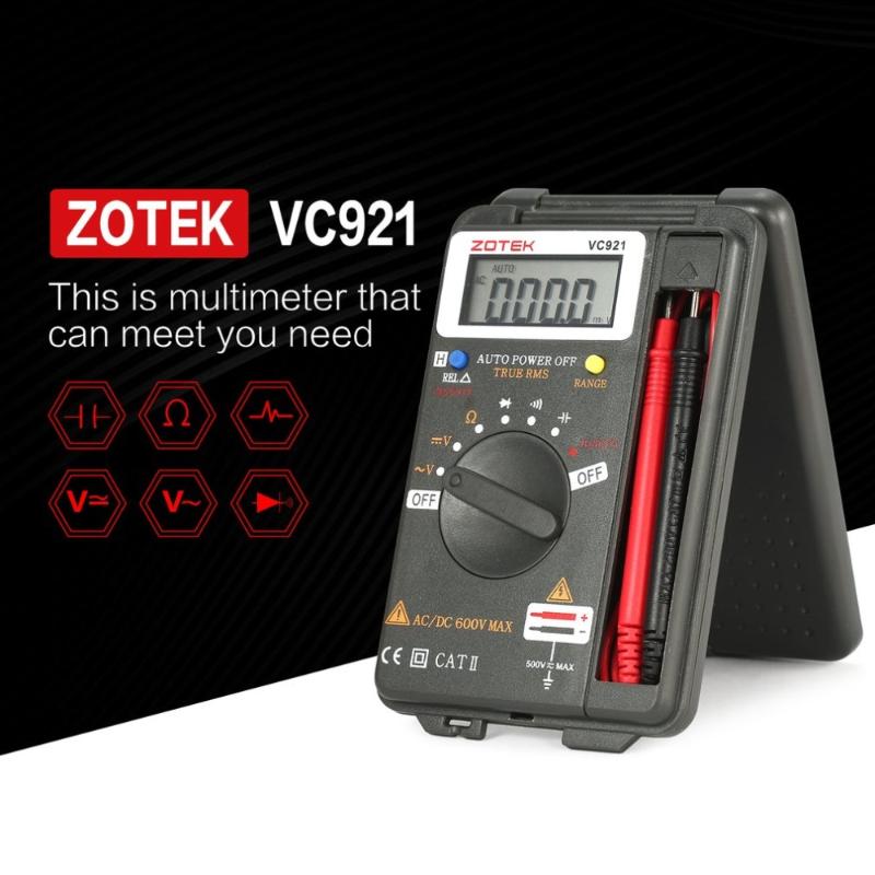 ZOTEK VC921 4000 Counts LCD Digital Multimeter Pocket Auto range DC AC Voltage Ohm Capacitance Diode Continuity Meter Tester
ZOTEK VC921 4000 Counts LCD Digital Multimeter Pocket Auto range DC AC Voltage Ohm Capacitance Diode Continuity Meter Tester