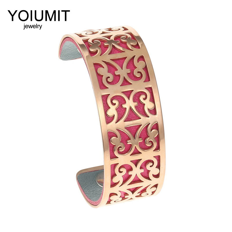 Cremo Rose Gold Cuff Bangles For Women Stainless Steel Bracelets pulseiras para as mulheres Reversible Leather Belt Arm Bangle
Cremo Rose Gold Cuff Bangles For Women Stainless Steel Bracelets pulseiras para as mulheres Reversible Leather Belt Arm Bangle