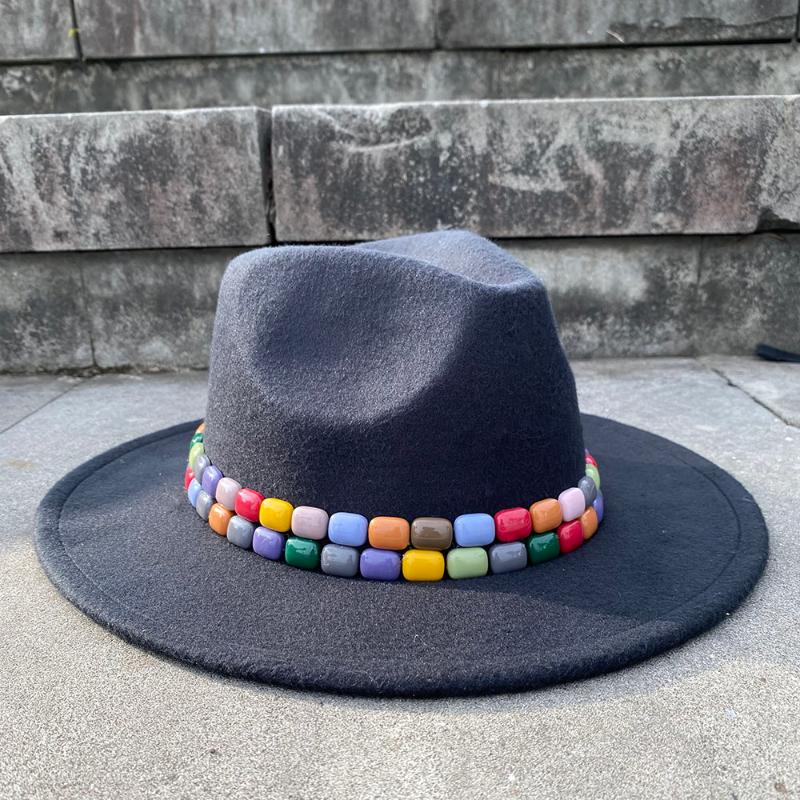 2Size Wool Women Black Fedora Hat Acrylic Gems Wide Brim Jazz Cap Panama Sun Top Hat
2Size Wool Women Black Fedora Hat Acrylic Gems Wide Brim Jazz Cap Panama Sun Top Hat