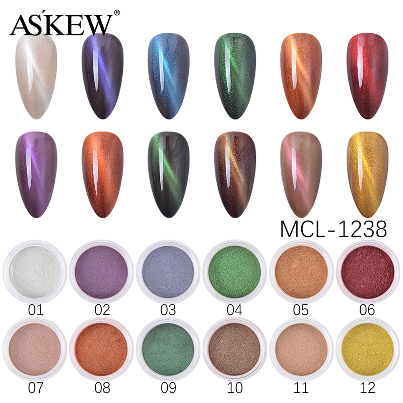 12pcs Magnet Cat Eye Nail Glitter Powder 3D Cat Eye Effect Nail Art Chrome Pigment Dust DIY Design Decoration
12pcs Magnet Cat Eye Nail Glitter Powder 3D Cat Eye Effect Nail Art Chrome Pigment Dust DIY Design Decoration