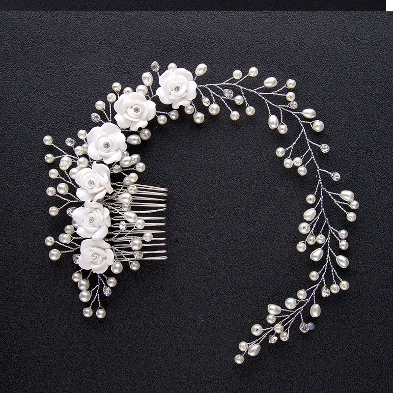 New Korean Fashion Style White Flower Simulated Pearl Crystal Hair Combs Headband Bridal Bride Noiva Wedding Hair Jewelry Clips
New Korean Fashion Style White Flower Simulated Pearl Crystal Hair Combs Headband Bridal Bride Noiva Wedding Hair Jewelry Clips