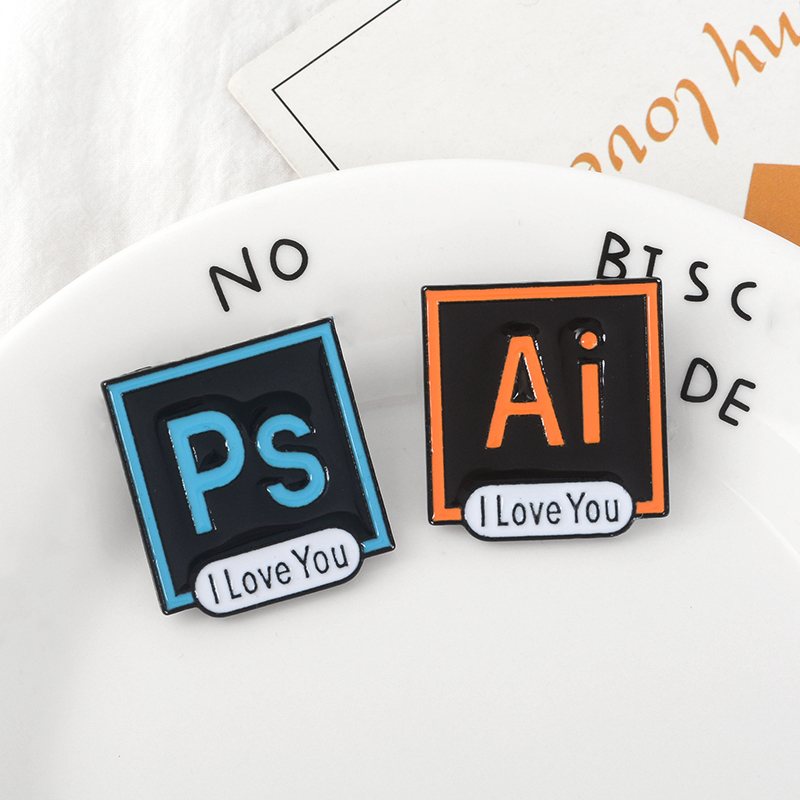 Ai Ps and Phrase 'I Love You' Enamel pins Graphics Processing Tool Badges Brooches for Women Men Designer Jewelry wholesale
Ai Ps and Phrase 'I Love You' Enamel pins Graphics Processing Tool Badges Brooches for Women Men Designer Jewelry wholesale